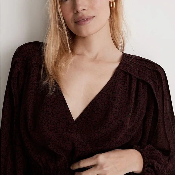 Madewell (Re)sourced Georgette Faux-Wrap Mini Dress - Picture 4 of 9